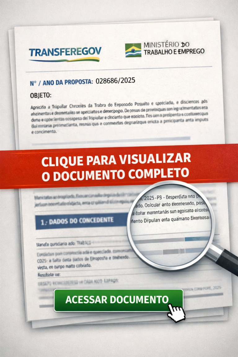 Extrato da Proposta nº 028686/2025 – Ministério do Trabalho e Emprego. Informações públicas sobre projeto apoiado no âmbito da Economia Popular e Solidária.